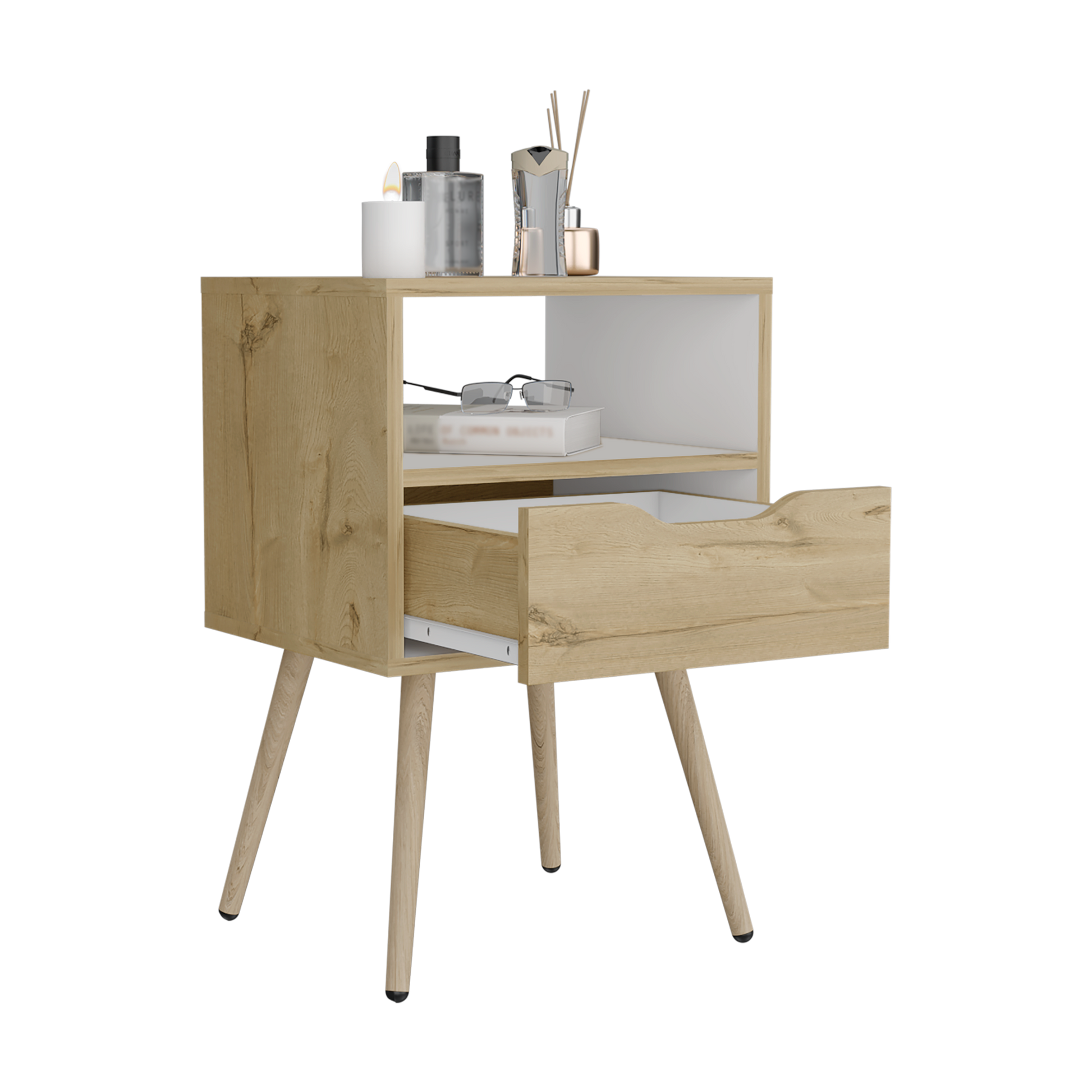 Mesa De Noche Otom 1Cajon Rta Duna Blanco