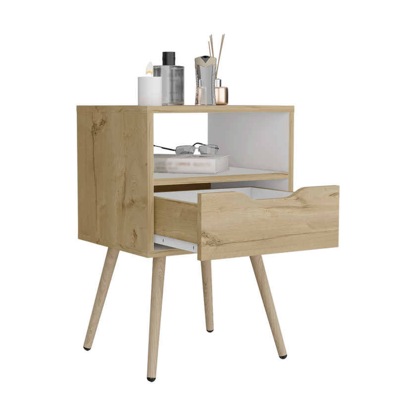 Mesa De Noche Otom 1Cajon Rta Duna Blanco