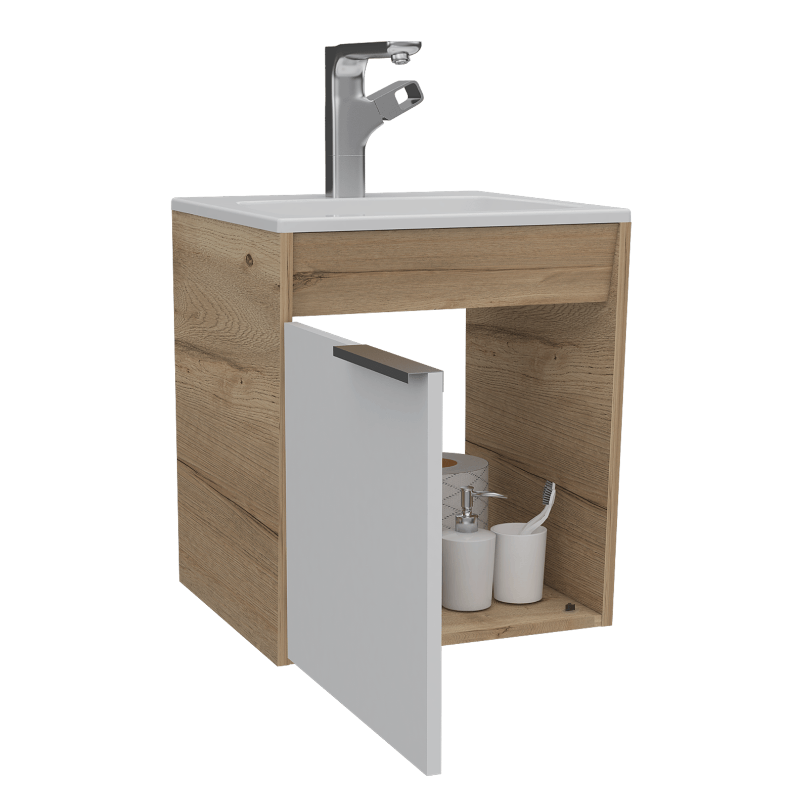 Mueble Lavamanos Carter 45 Flotante Rta Duna Blanco