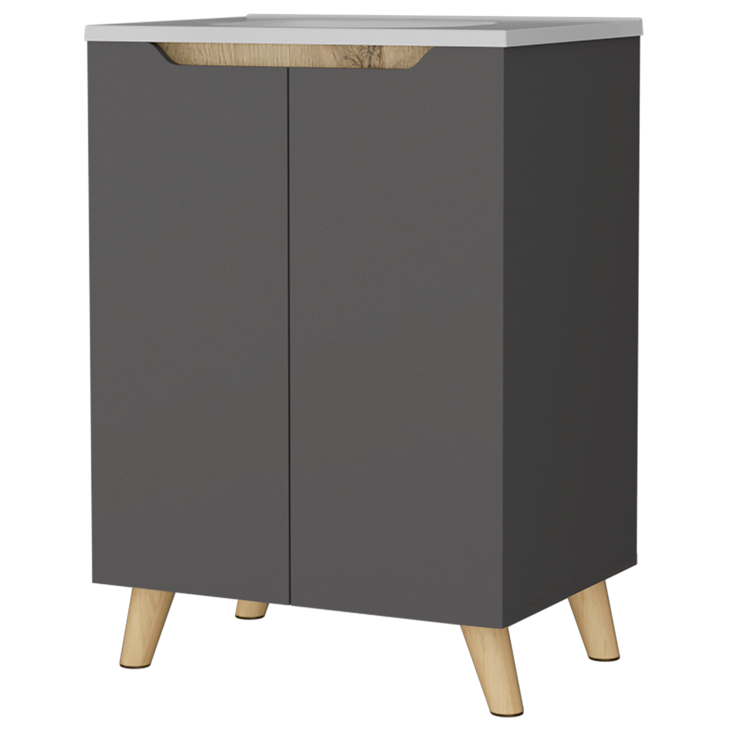 Mueble De Baño A Piso Lavamanos Laurent Rta Plomo Duna