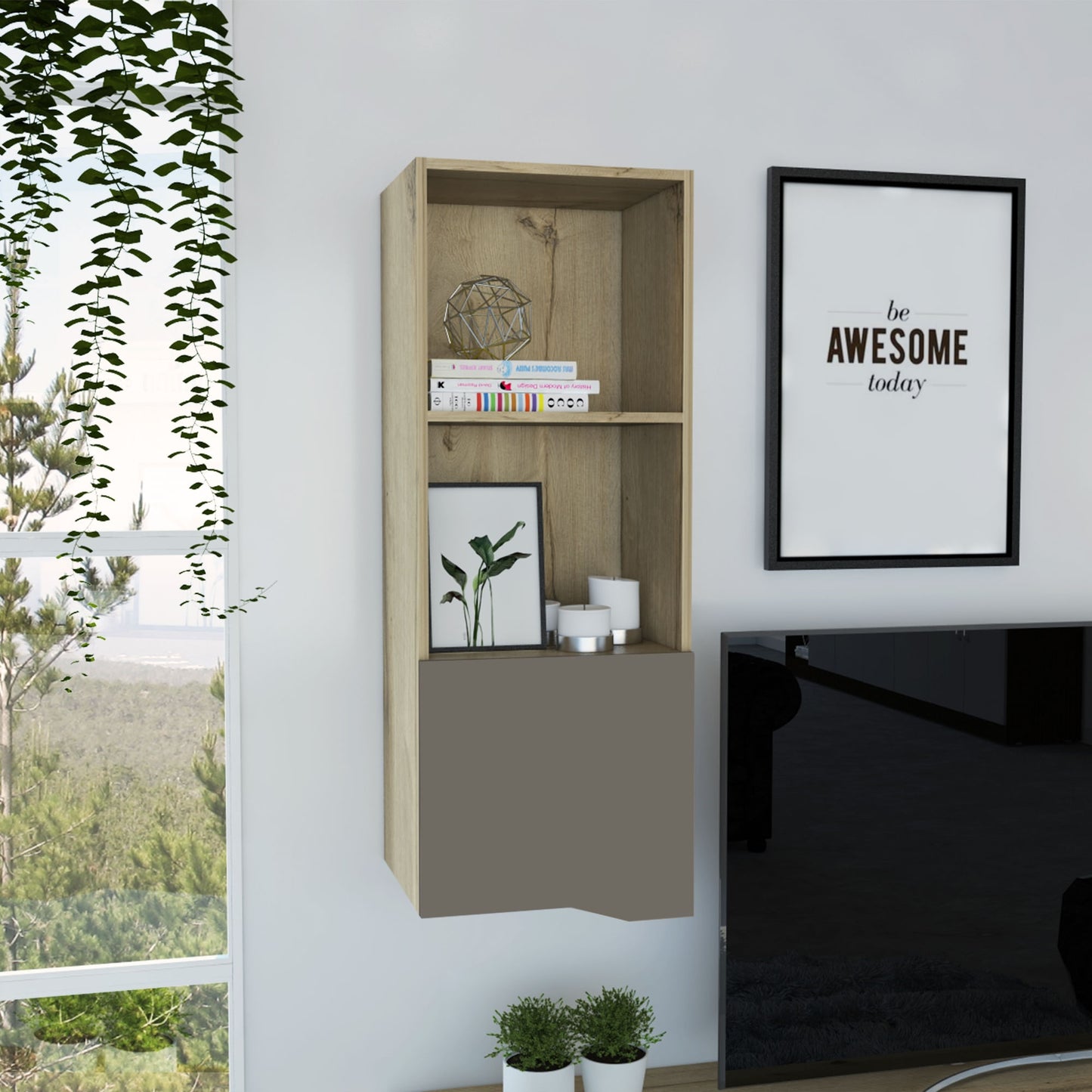 Mueble Alto Auxiliar Obregon Flotante Rta Duna Taupe