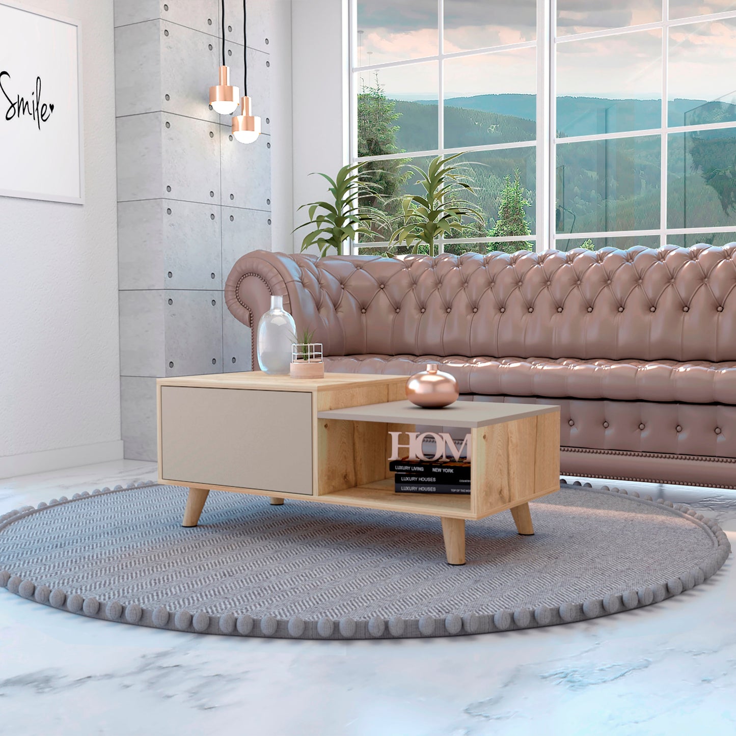 Mesa De Centro Bora 100 Rta Duna Taupe