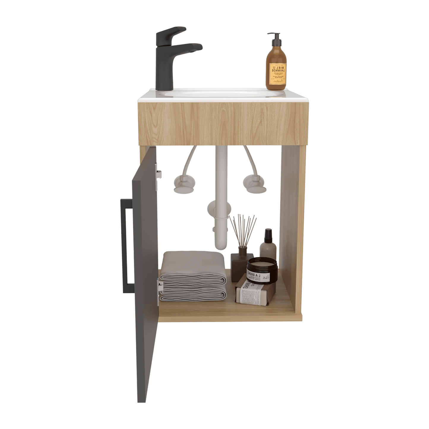 Mueble De Baño Oxford 55X39X34 Rta Fresno Eu Plomo