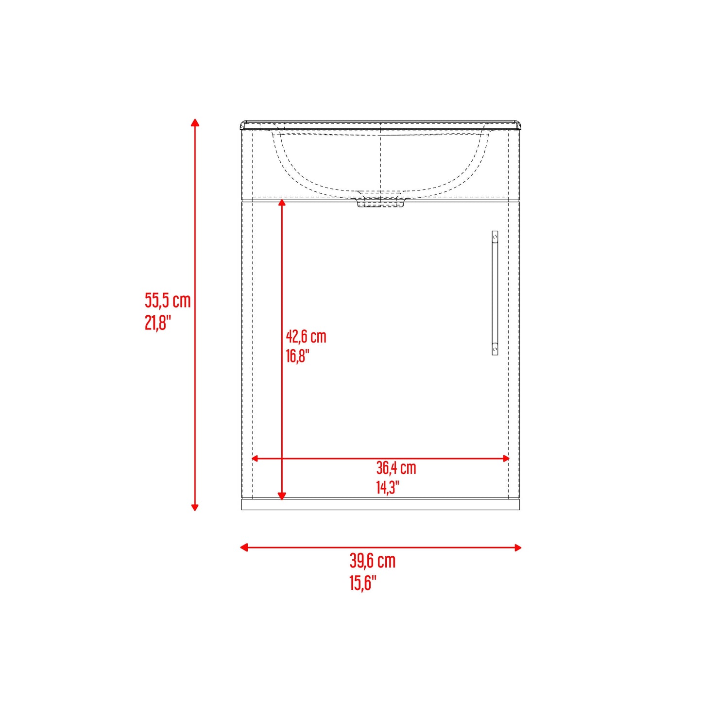 Mueble De Baño Oxford 55X39X34 Rta Fresno Eu Plomo