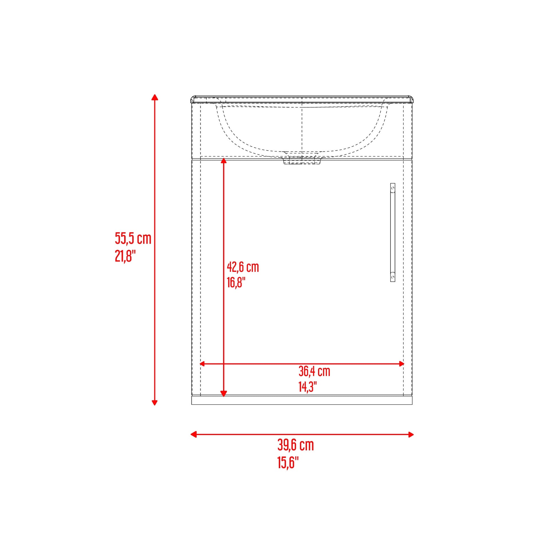 Mueble De Baño Oxford 55X39X34 Rta Fresno Eu Plomo