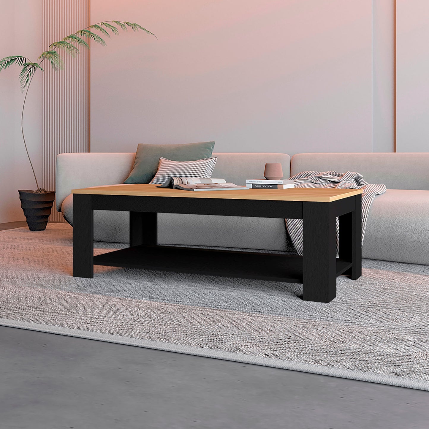Mesa De Centro Cecil 41X120X60 Rta Wengue Fresno