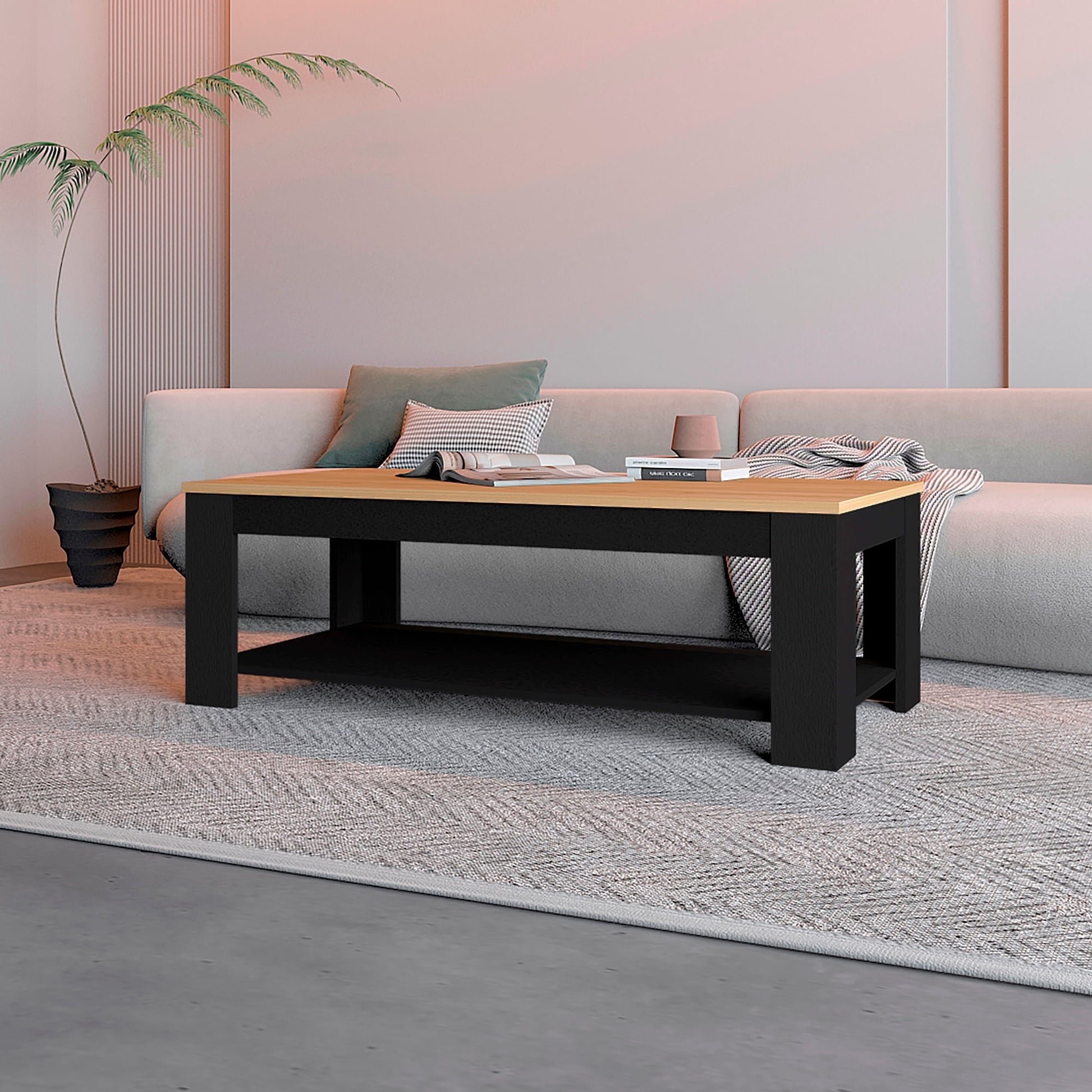 Mesa De Centro Cecil 41X120X60 Rta Wengue Fresno