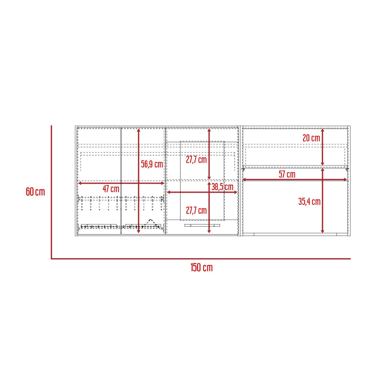 Modulo Superior 150 Kitchen Hasselt Rta Gris Rovere