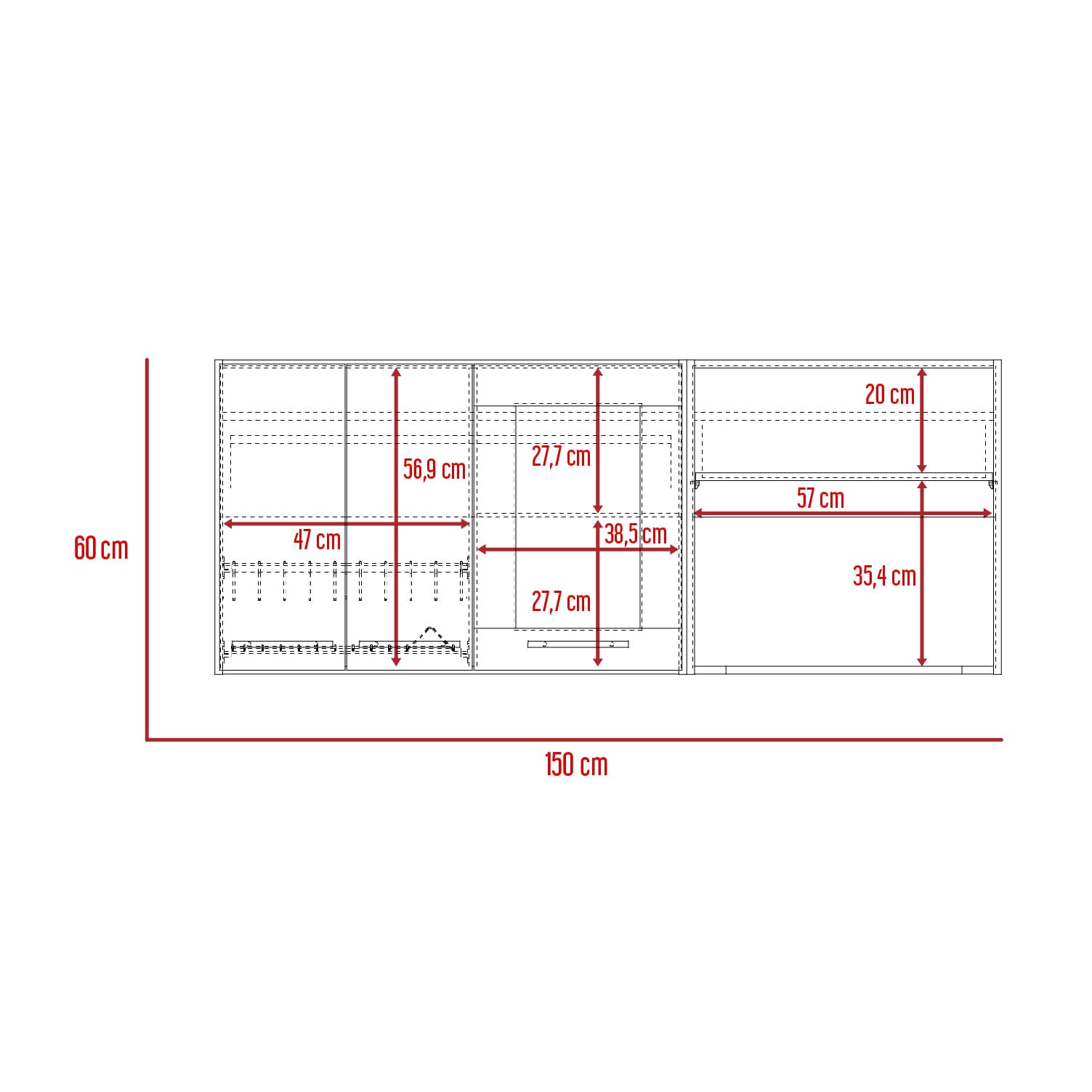 Modulo Superior 150 Kitchen Hasselt Rta Gris Rovere