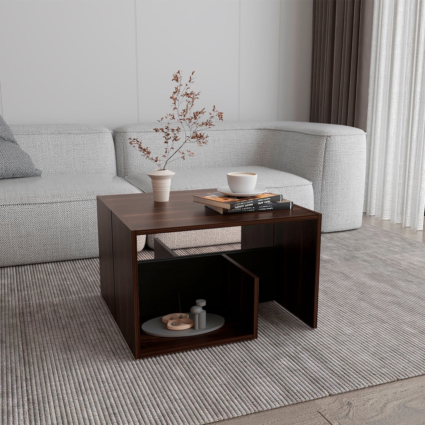 Mesa Auxiliar Everett 63X39X30 Rta Nogal Wengue Zf