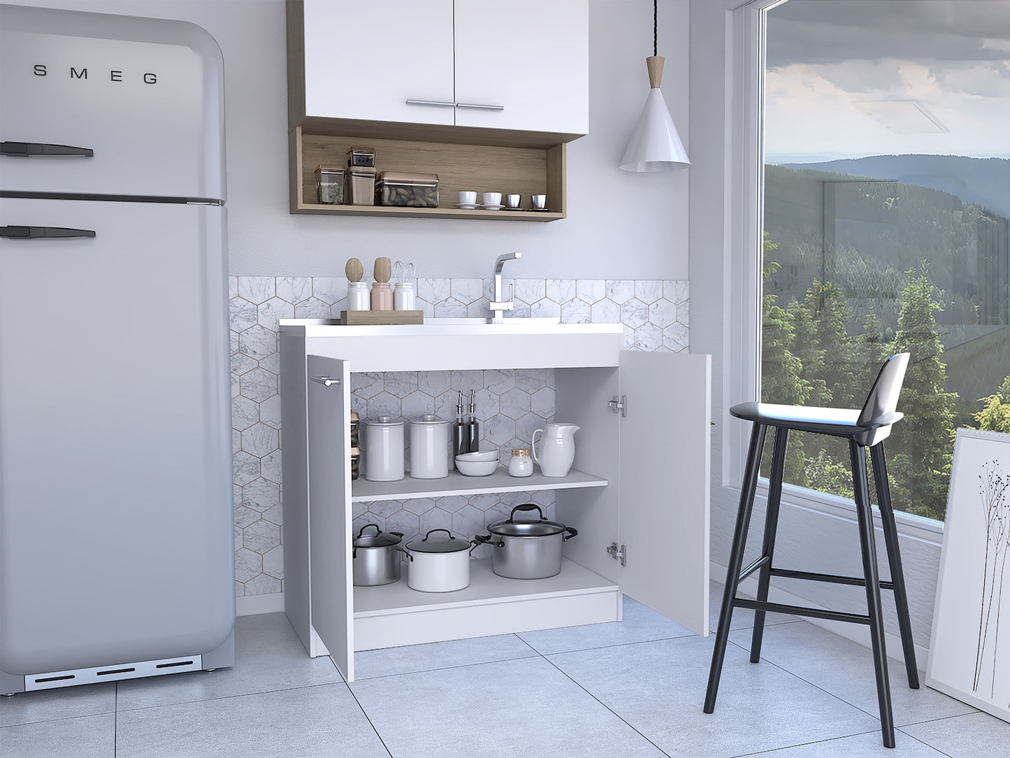 Mueble Inferior De Baño Mancheter Rta Blanco