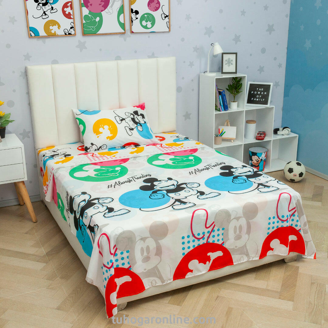 Juegos De Sábanas Disney Mickey Mouse Blanco Estampados Animados