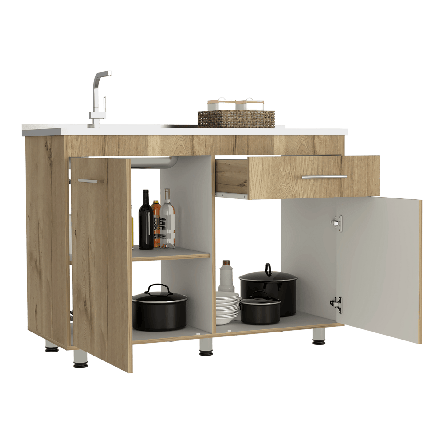 Modulo Inferior 120 Kitchen Orion Rta Blanco Duna
