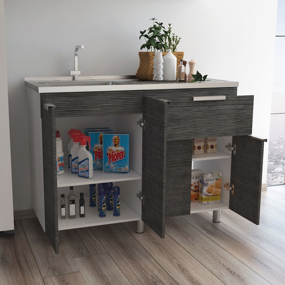 Mueble Inferior Fendi Roble Gris