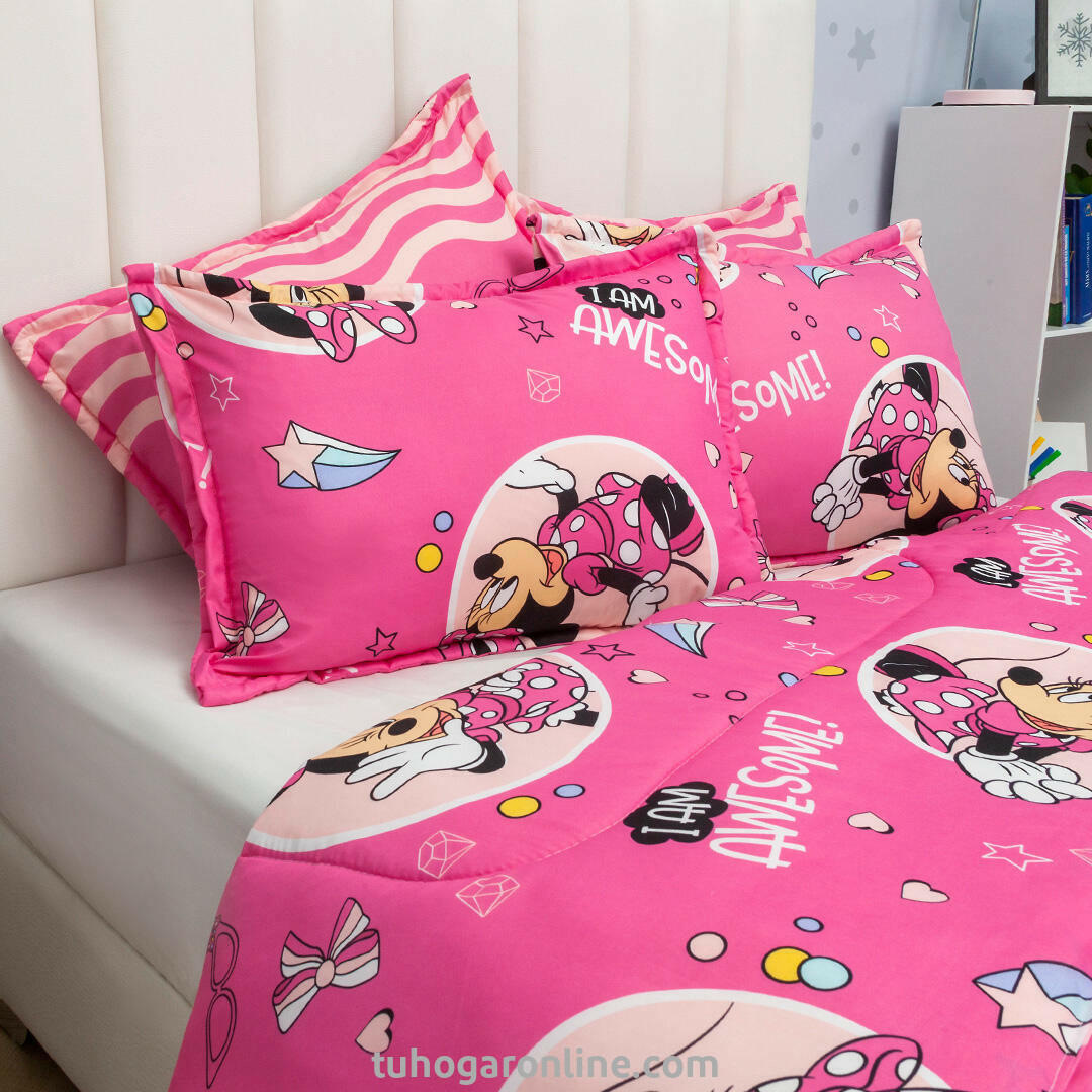 Cubrelecho Acolchado Cama Semidoble Disney Minnie Jr