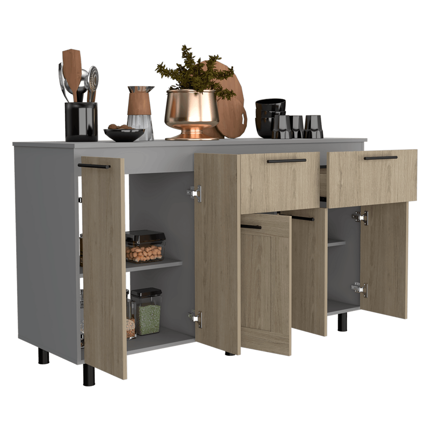 Modulo Inferior 150 Kitchen Hasselt Rta Gris Rovere