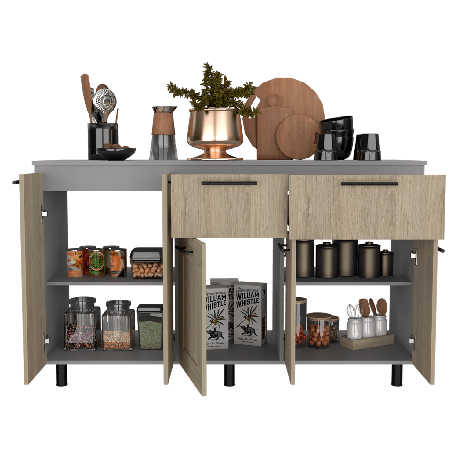 Modulo Inferior 150 Kitchen Hasselt Rta Gris Rovere