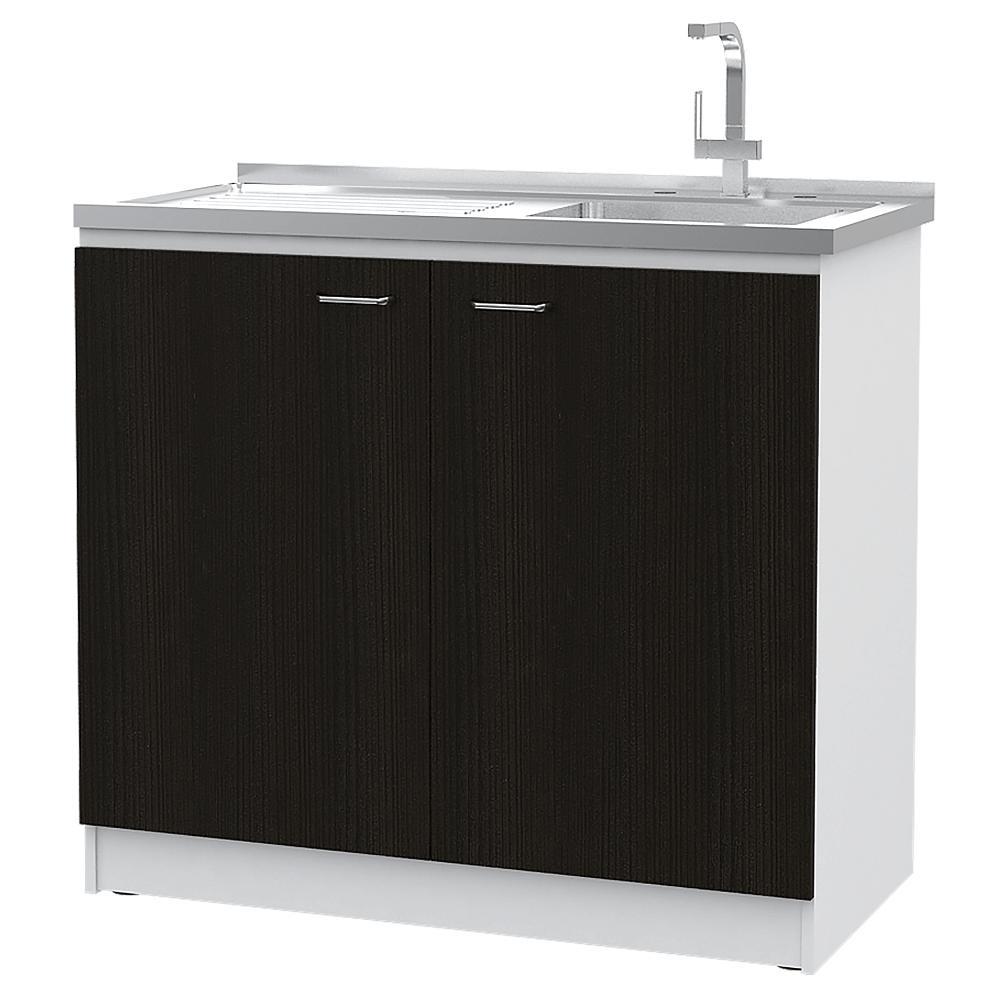 Mueble Inferior Kit Lavaplaros Napoles Rta Blanco + Wengue Zf