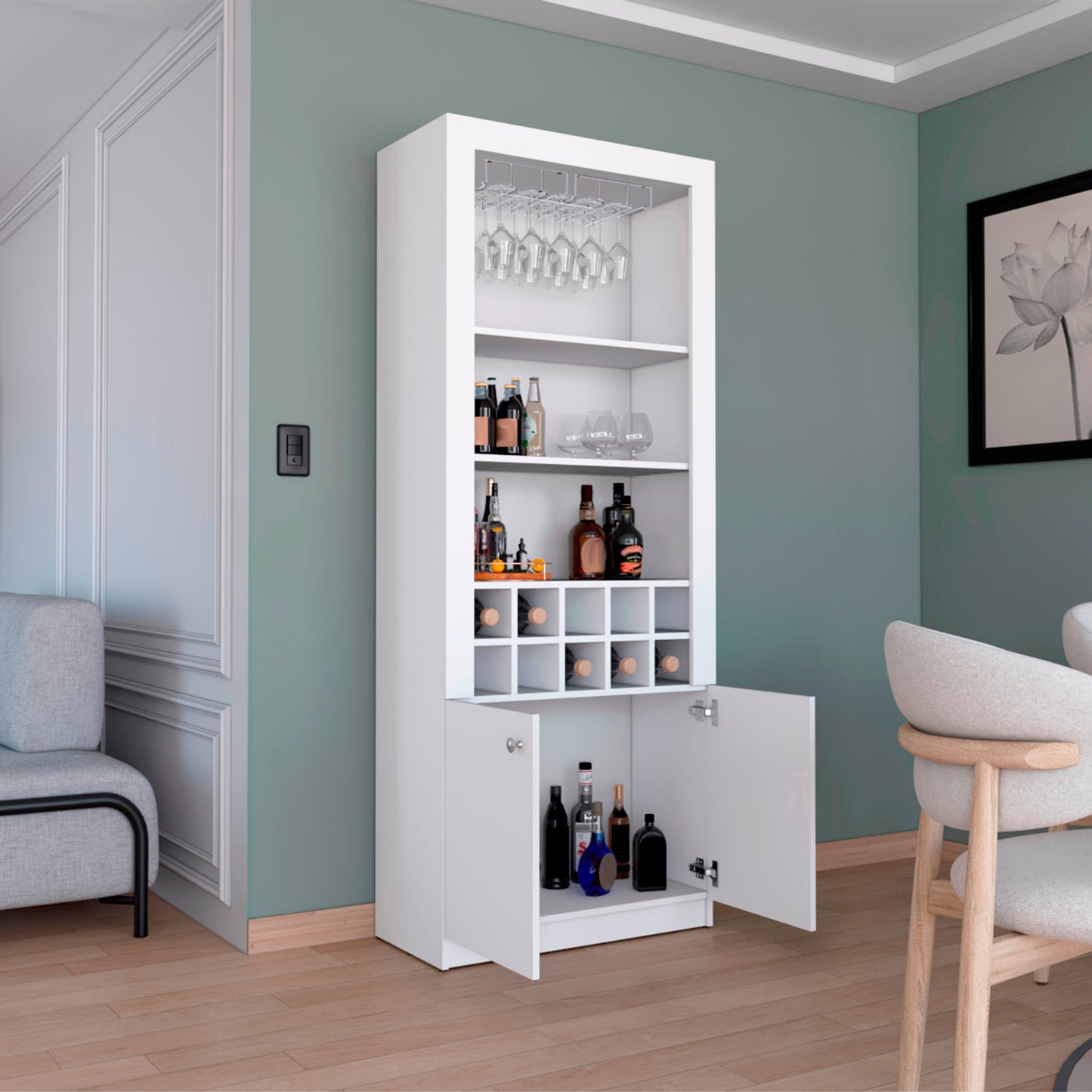 Mueble Bar Nebo 190X75X36 Rta Blanco Zf