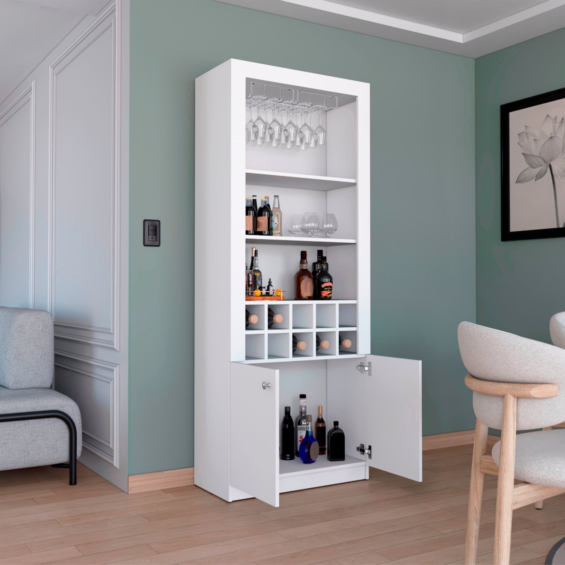 Mueble Bar Nebo 190X75X36 Rta Blanco Zf