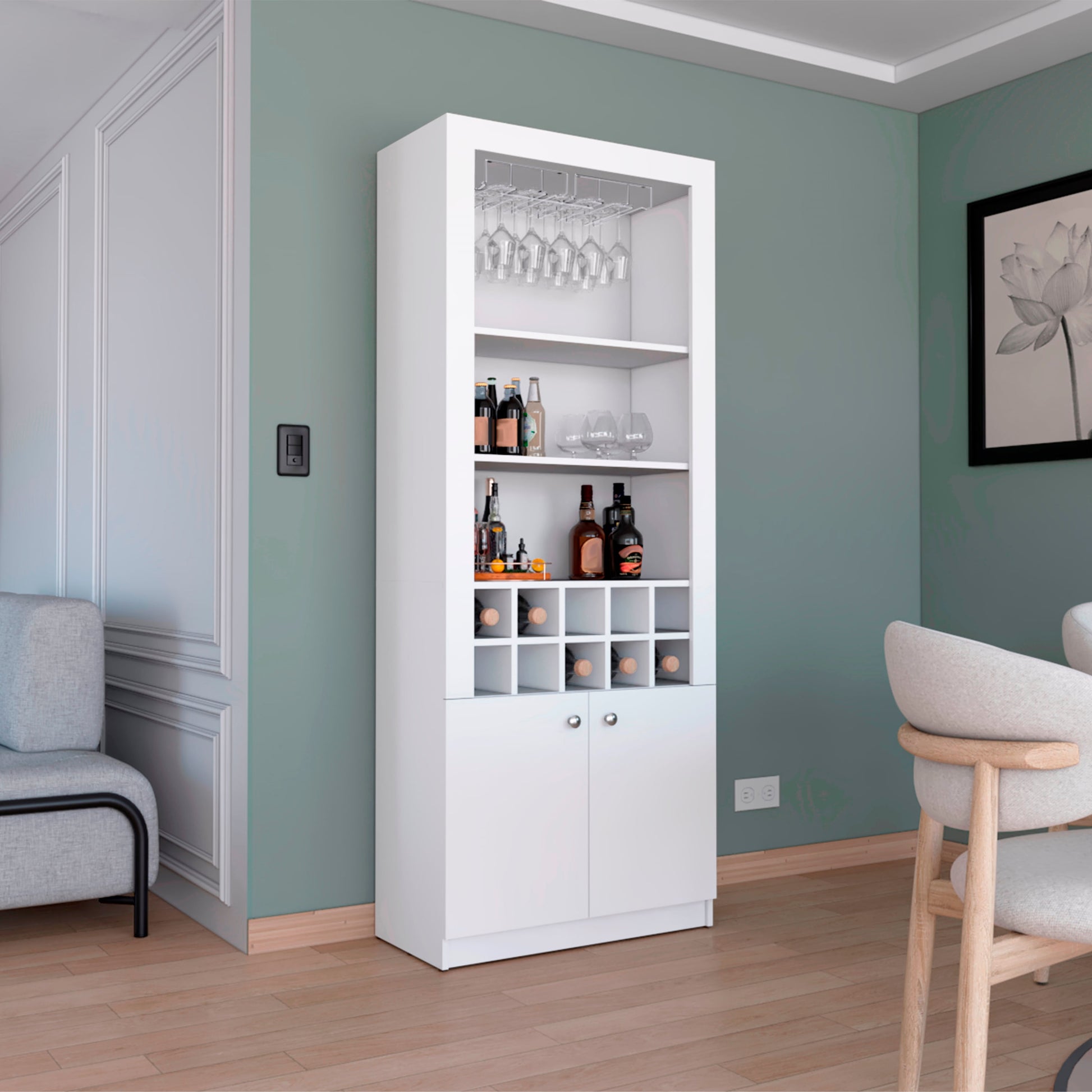Mueble Bar Nebo 190X75X36 Rta Blanco Zf