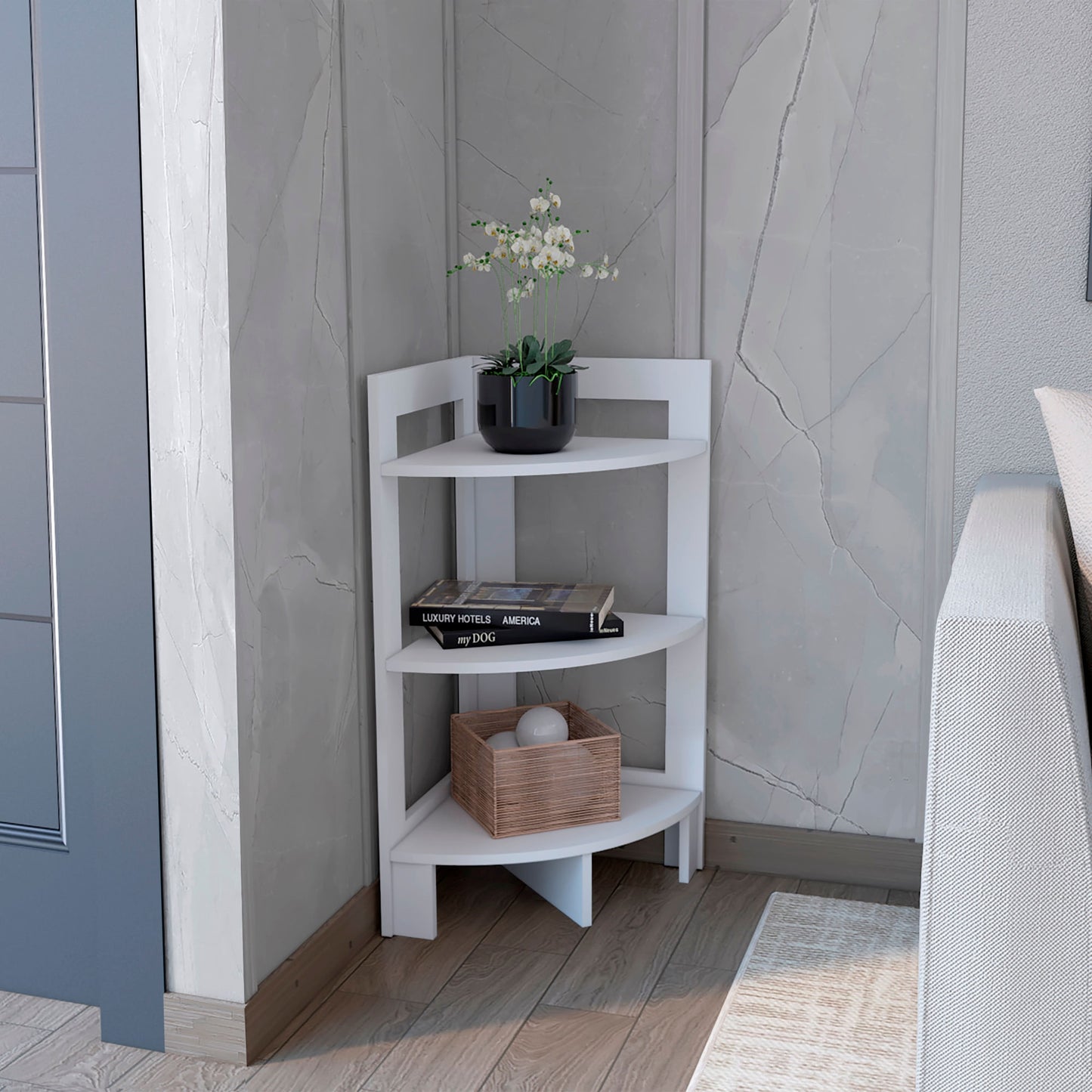 Mesa Auxiliar Esquinera Riga 80 X 39 Homecollection Blanco