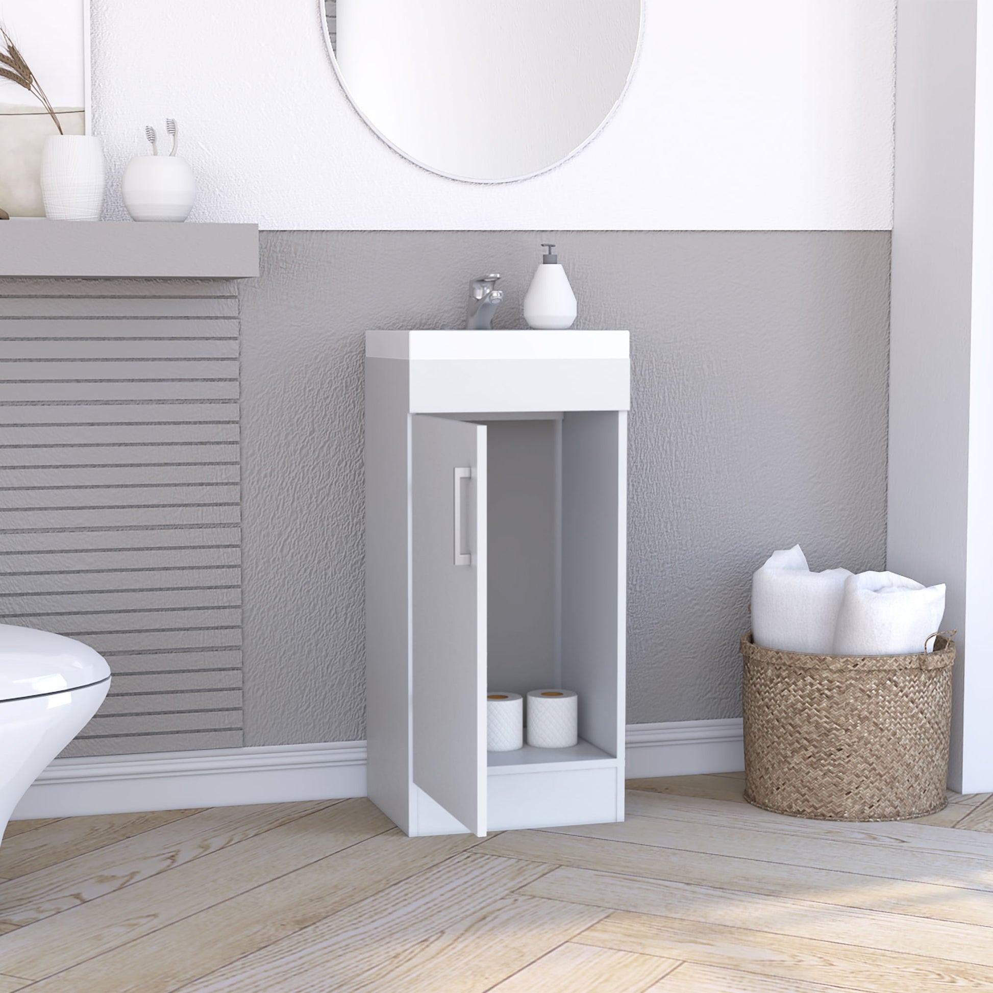 Mueble Lavamanos Madrid 83X40X33 Rta Blanco Zf