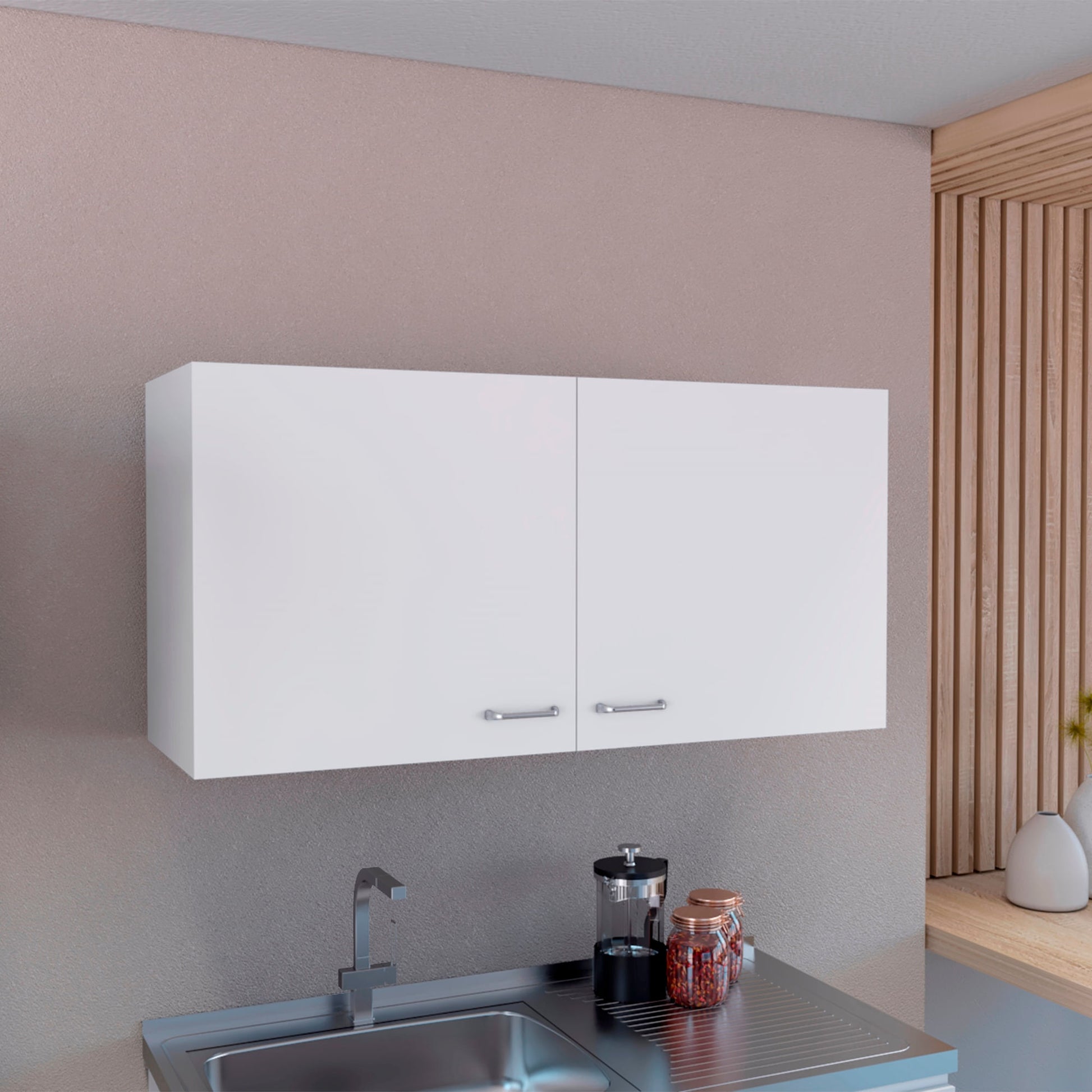 Mueble Superior Cocina Napoles 100 Rta Blanco Zf