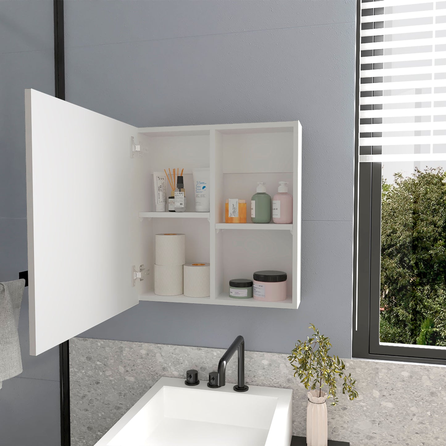 Gabinete De Baño Duma 53X50X14 Rta Blanco Zf