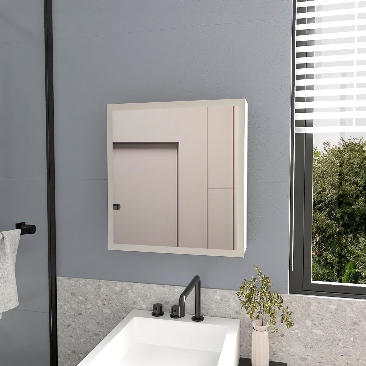 Gabinete De Baño Duma 53X50X14 Rta Blanco Zf