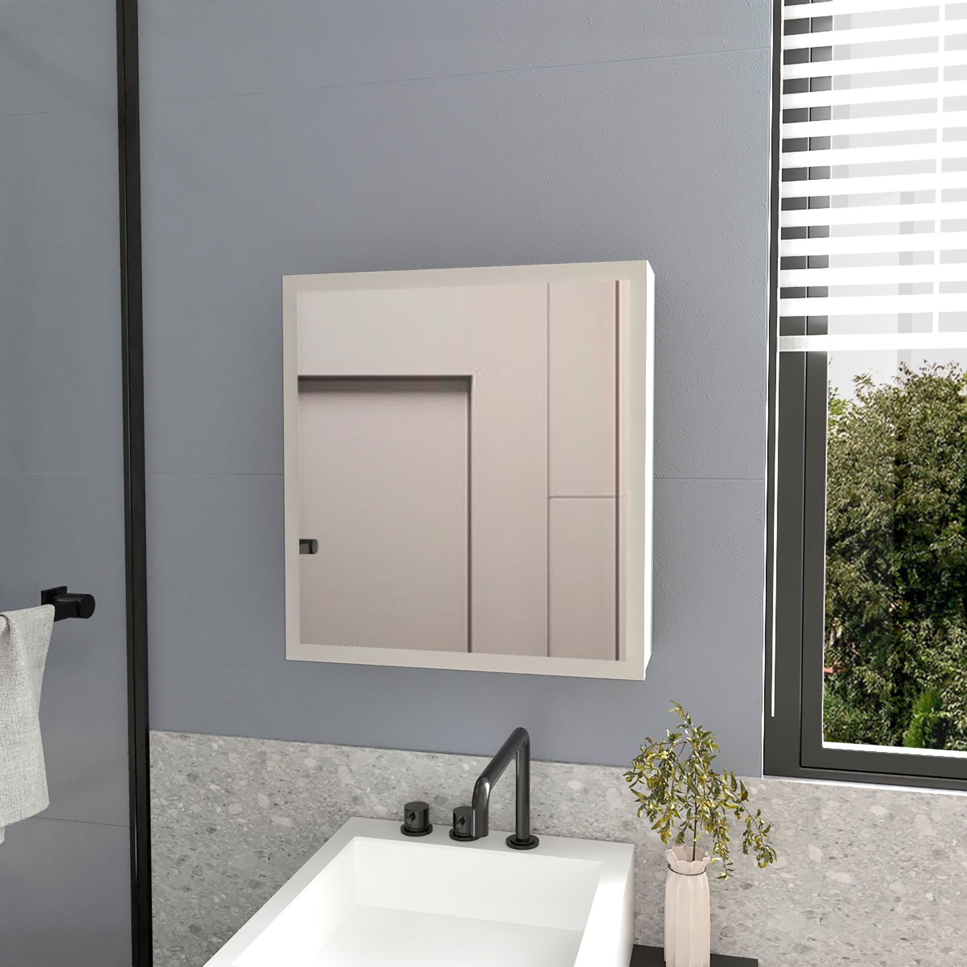 Gabinete De Baño Duma 53X50X14 Rta Blanco Zf