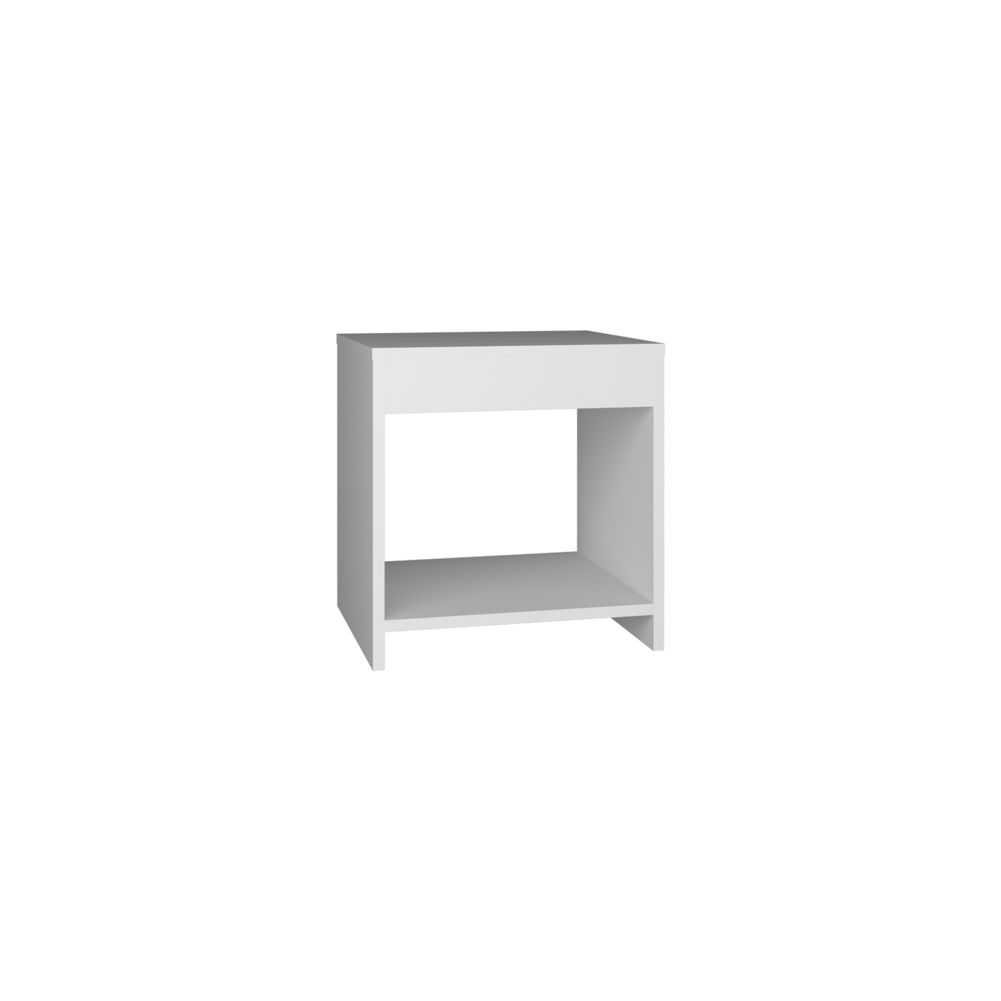 Mesa De Noche Chroma 42X40 Rta Blanco Zf