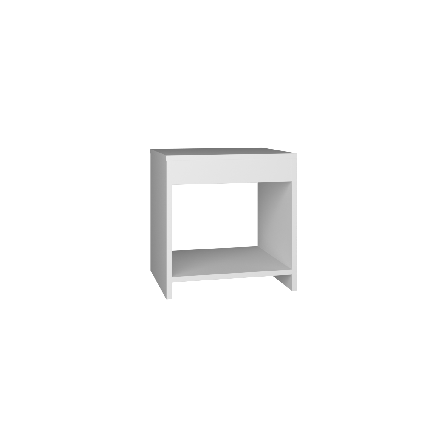 Mesa De Noche Chroma 42X40 Rta Blanco Zf