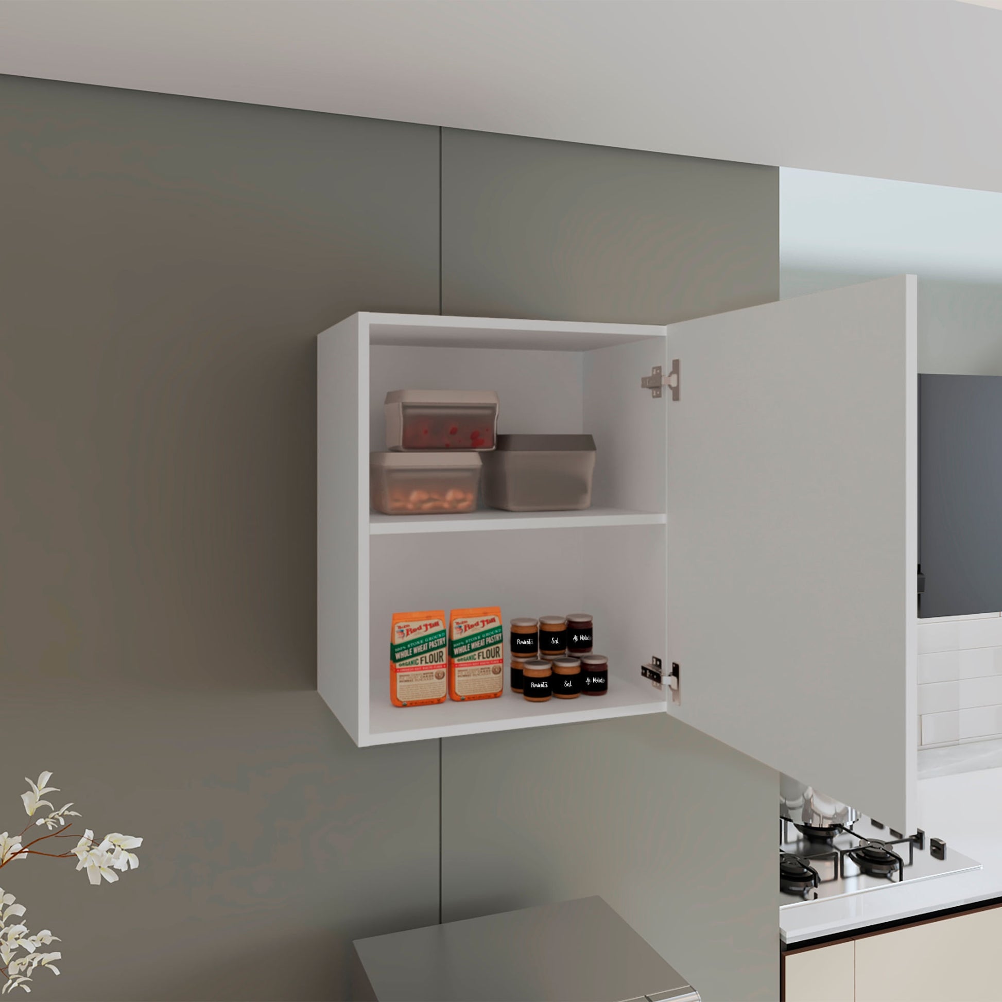 Mueble Aereo Puerta Derecha Manchester Rta Blanco Zf