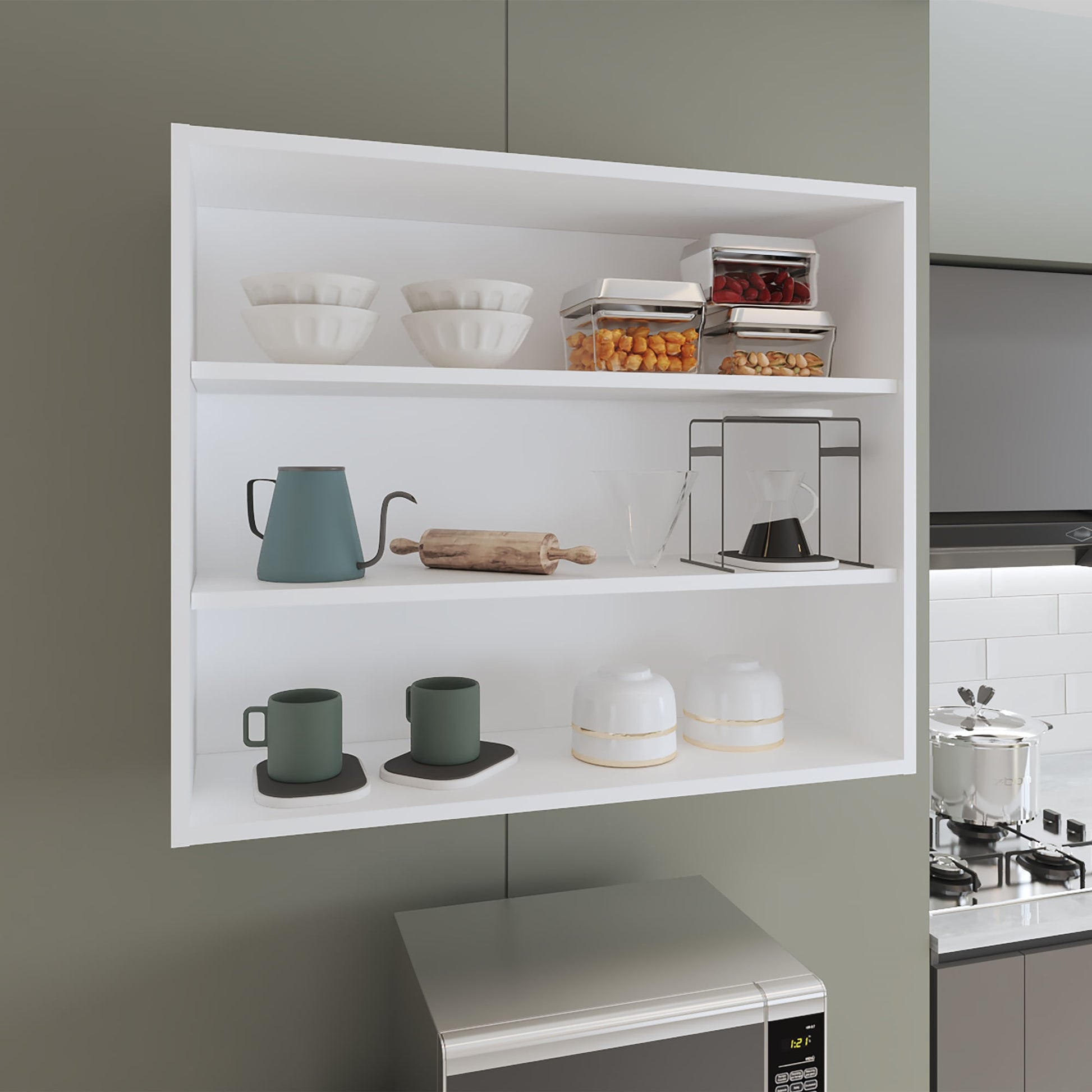 Gabinete De Pared 76X91X30 Rta Blanco Zf