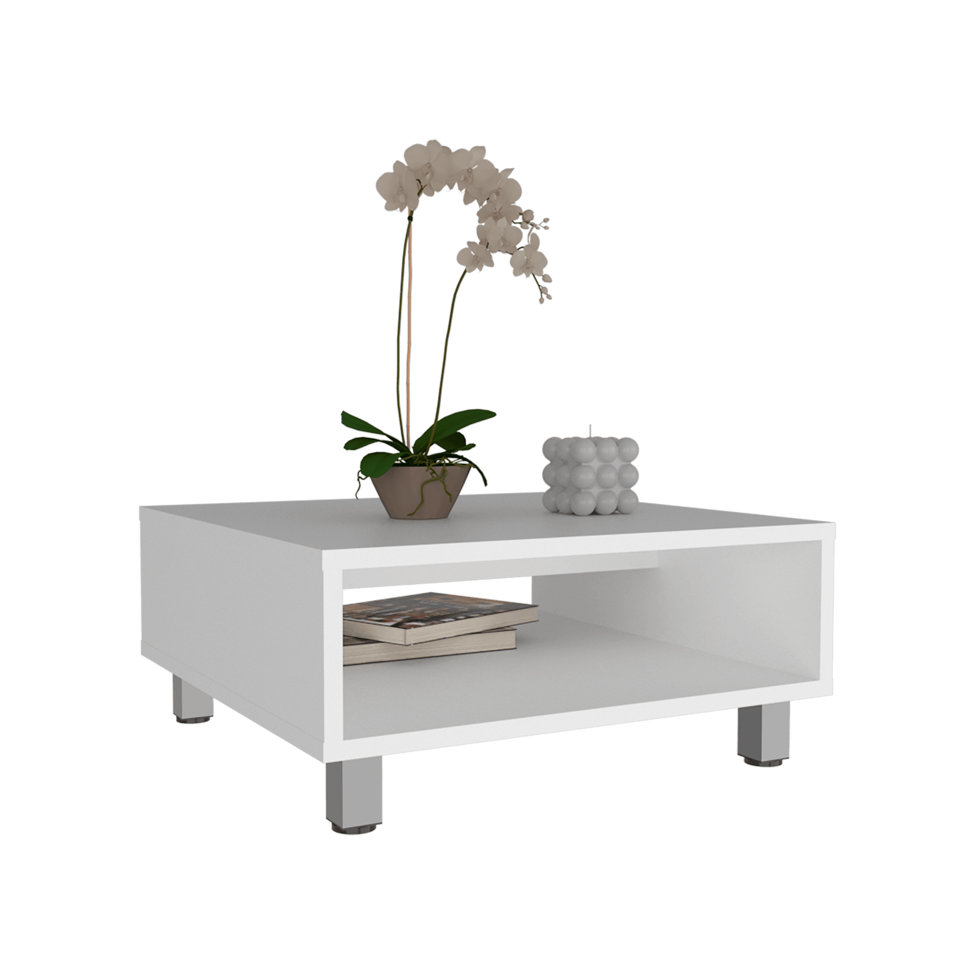 Mesa De Centro Eclipse 26X60X60 Rta Blanco Zf