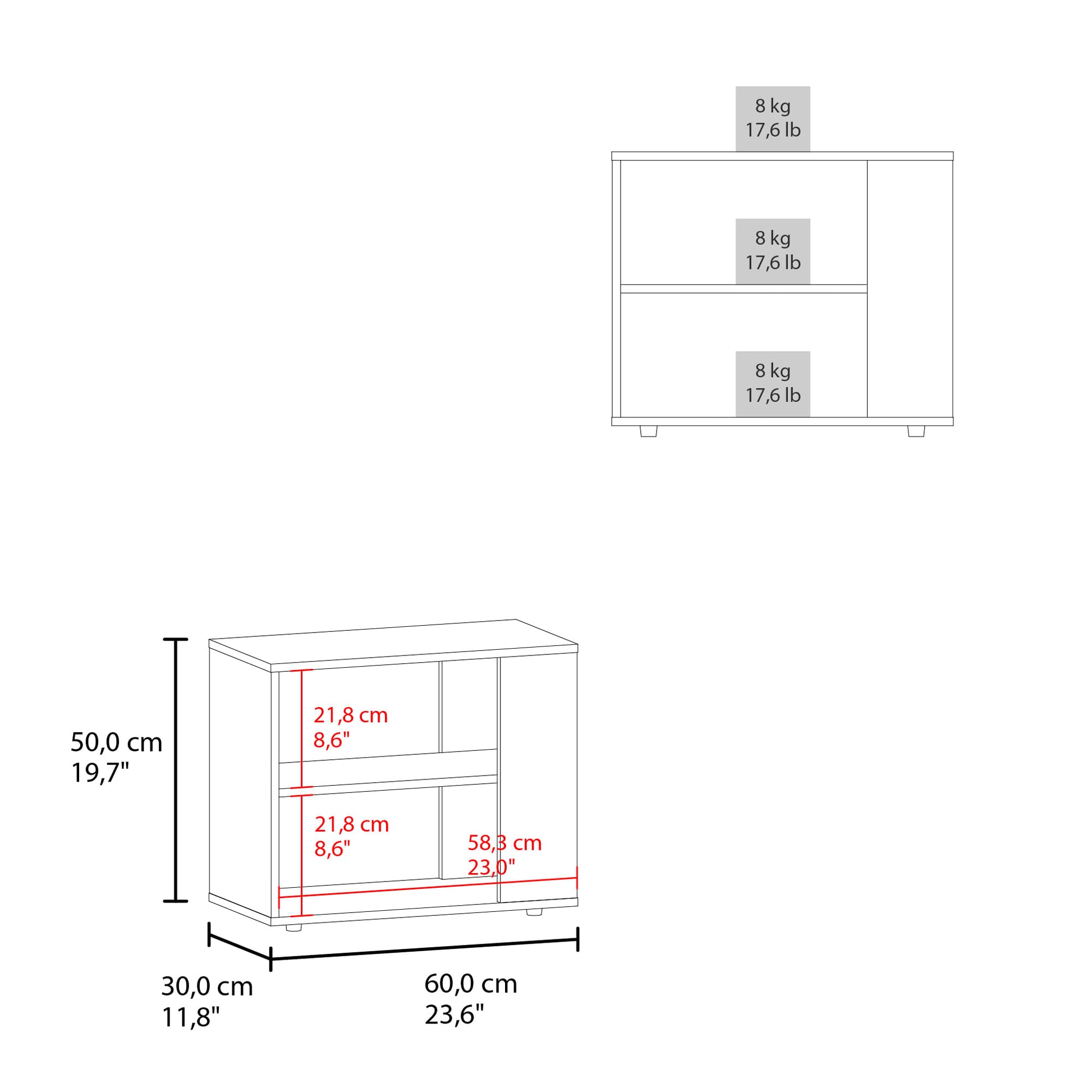 Mueble Auxiliar Garden 50X60X30 Rta Blanco