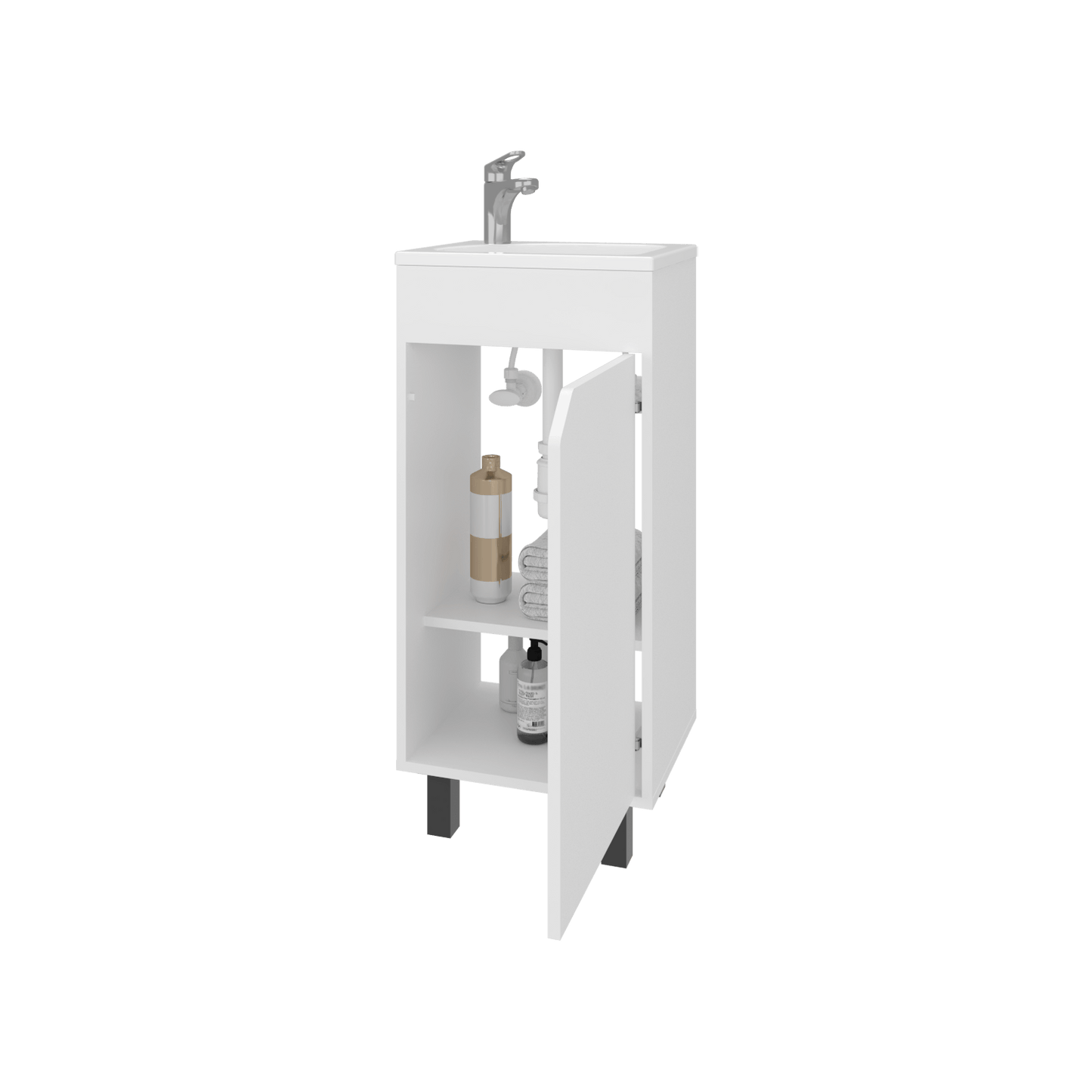 Mueble De Baño A Piso Bethel 40 86X39,6X34,5 Rta Blanco Zf