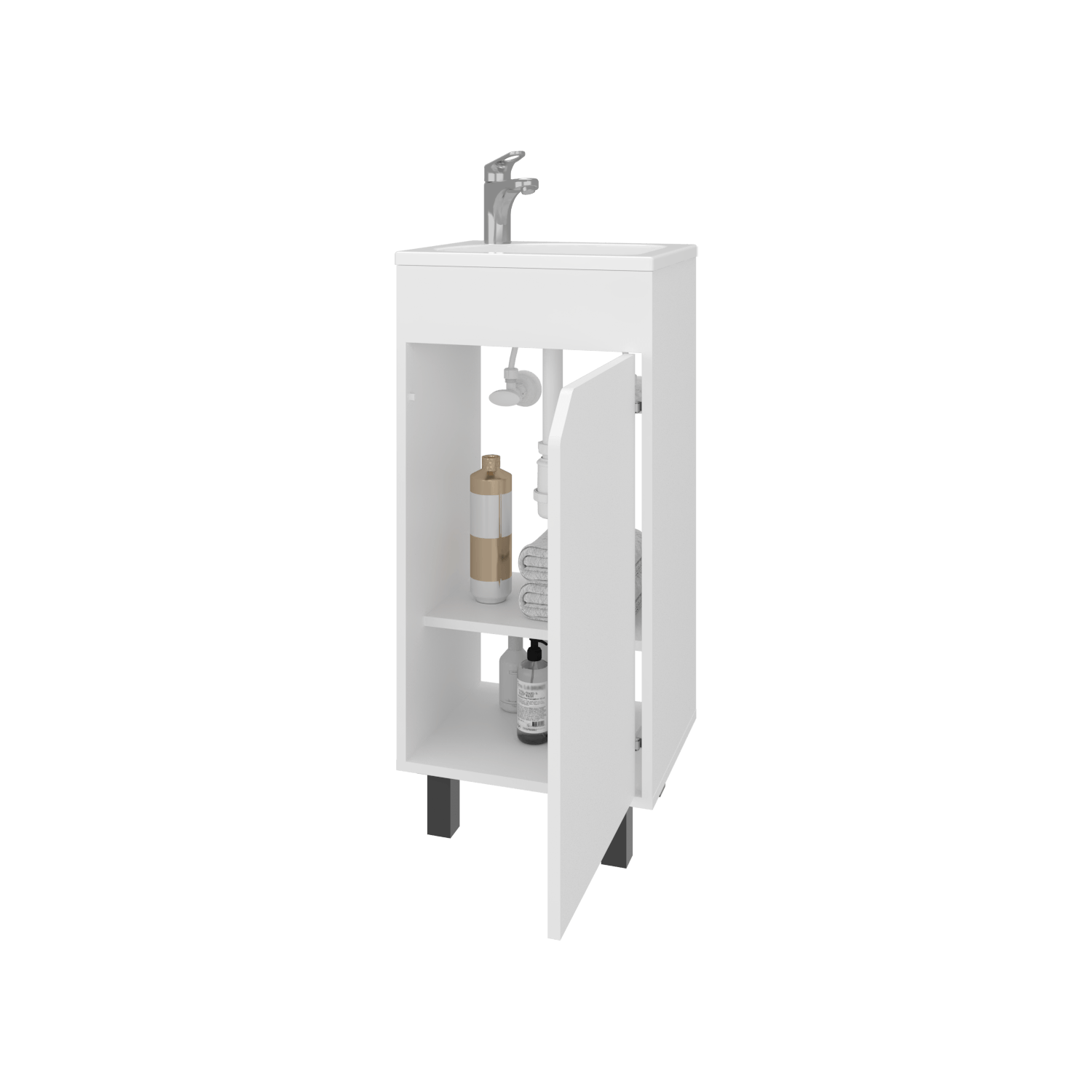 Mueble De Baño A Piso Bethel 40 86X39,6X34,5 Rta Blanco Zf