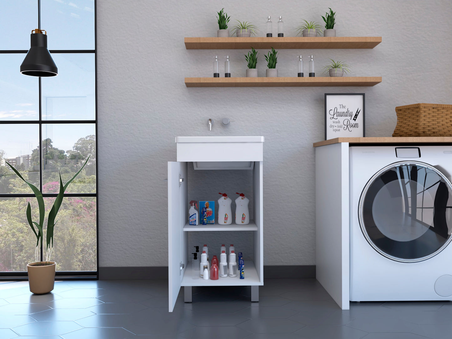 Mueble Lavadero Valento 48 Rta Blanco