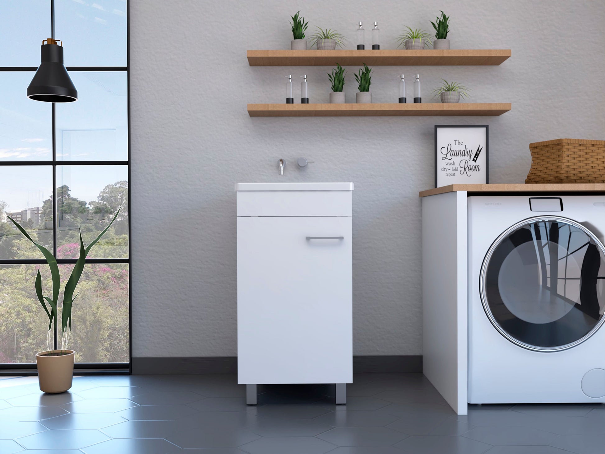 Mueble Lavadero Valento 48 Rta Blanco