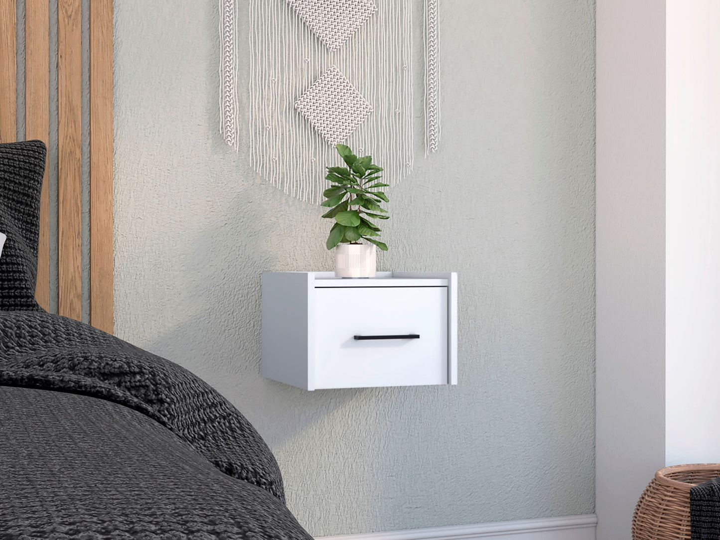 Nochero Flotante Boa 25 X 35 Rta Blanco