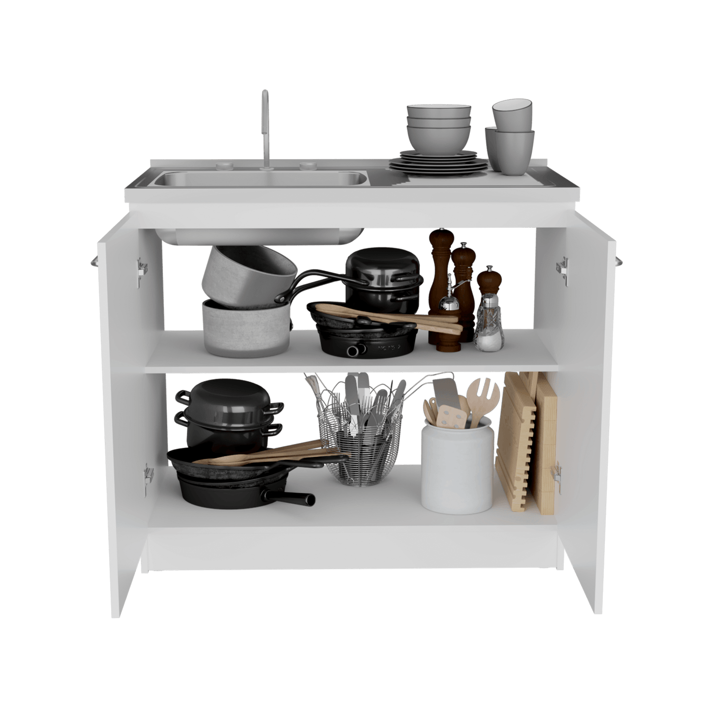 Mueble  Inferior Cocina Napoles 100 Rta Blanco
