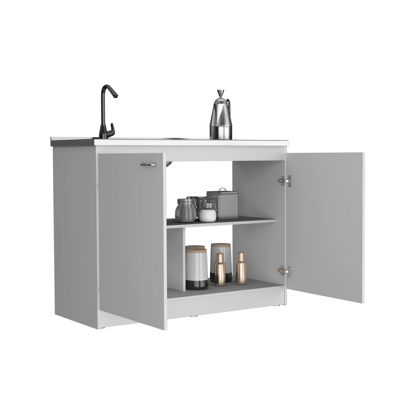 Mueble  Inferior Cocina Napoles 120 Rta Blanco