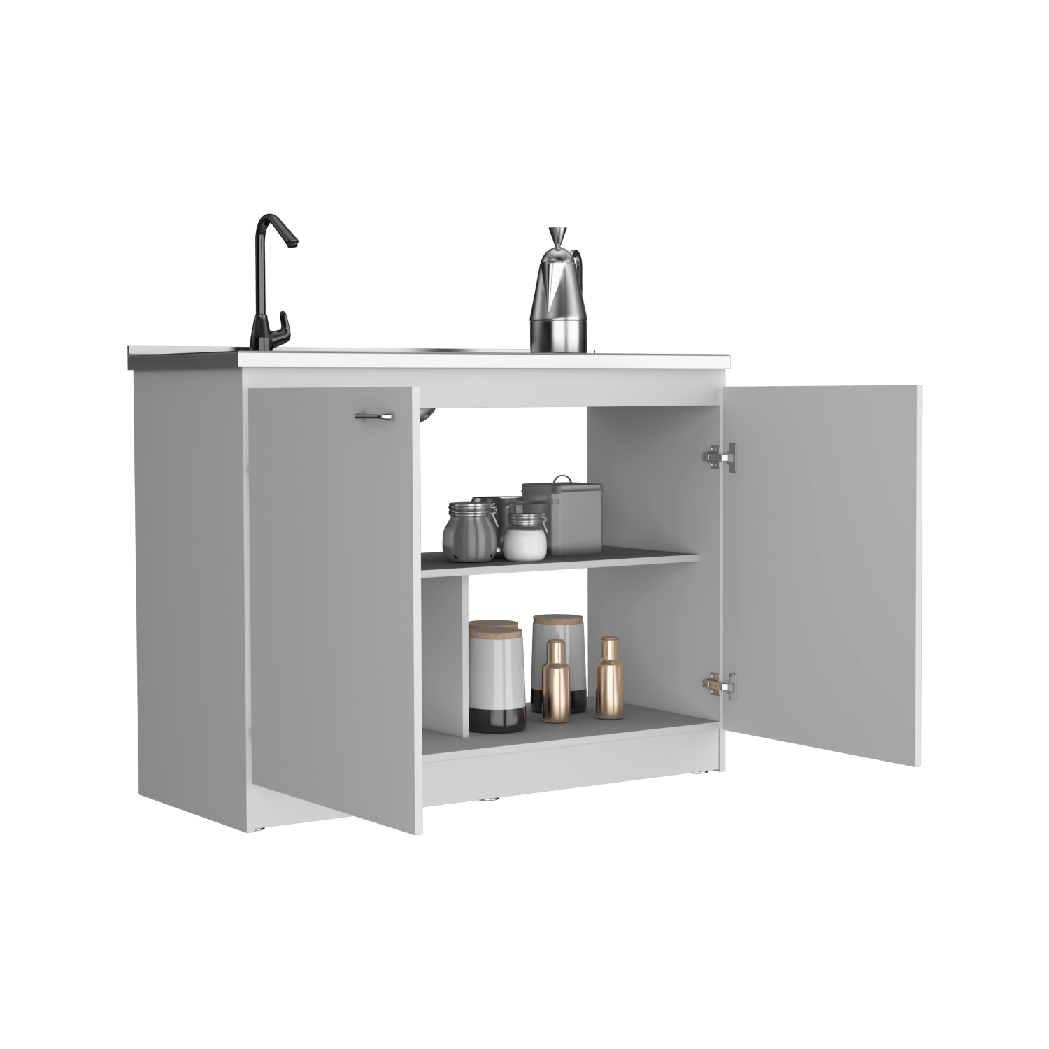 Mueble  Inferior Cocina Napoles 120 Rta Blanco