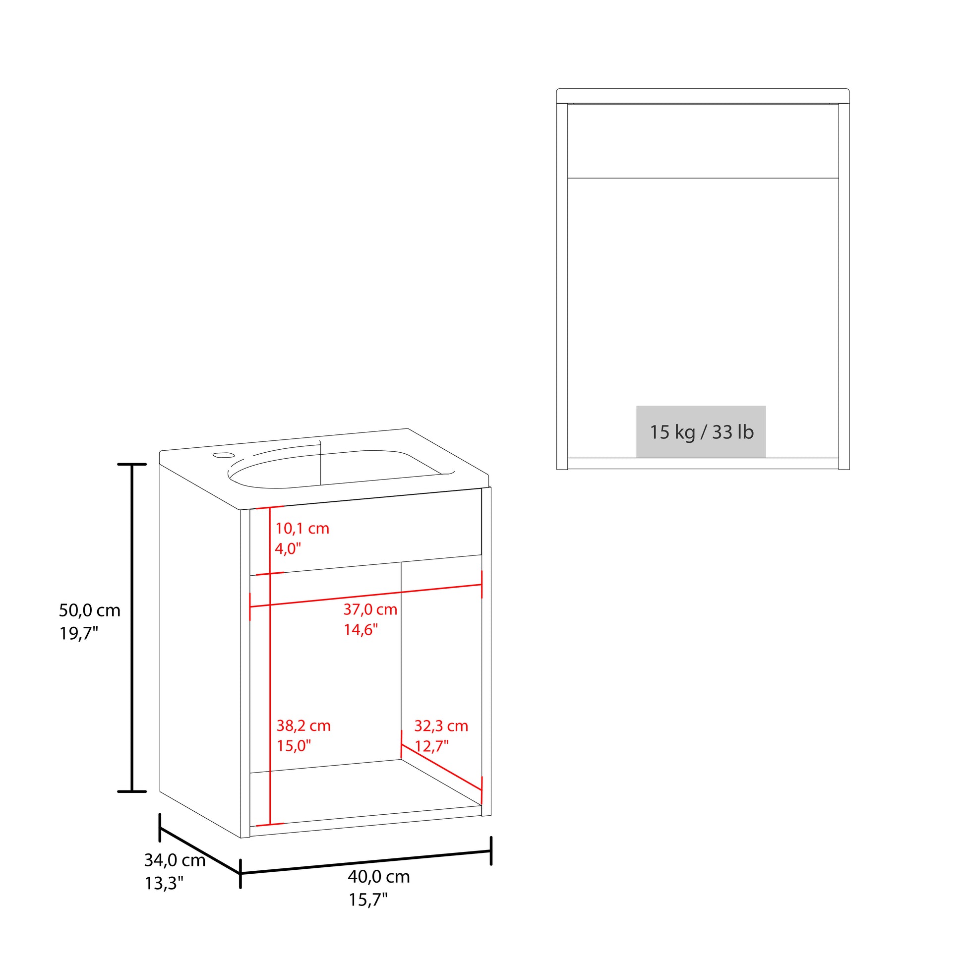 Mueble De Baño Saju 30X50X39 Rta Blanco Zf