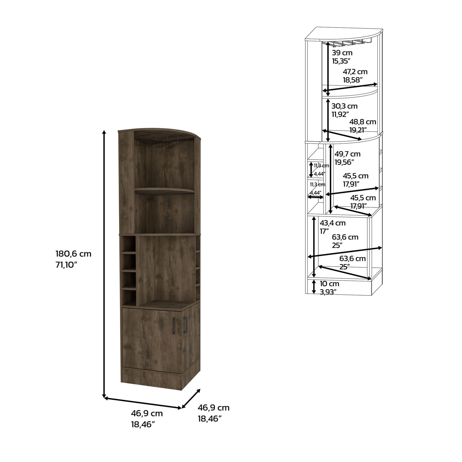 Mueble Bar Esquinero Andorra Rta Bellota