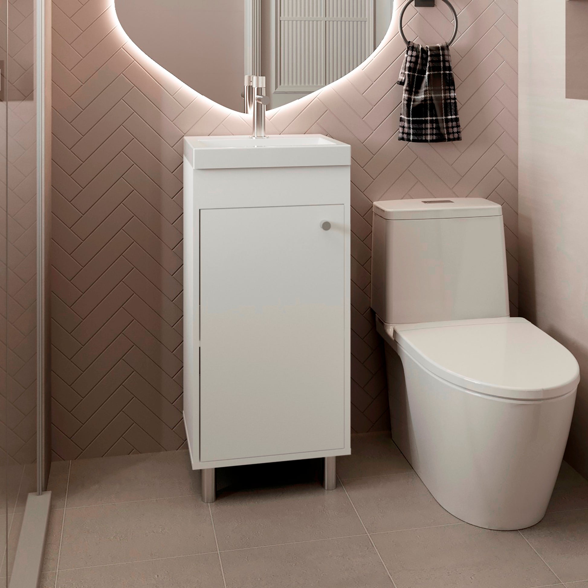 Mueble De Baño Rivera  84X40X32 Rta Blanco Mqz Zf