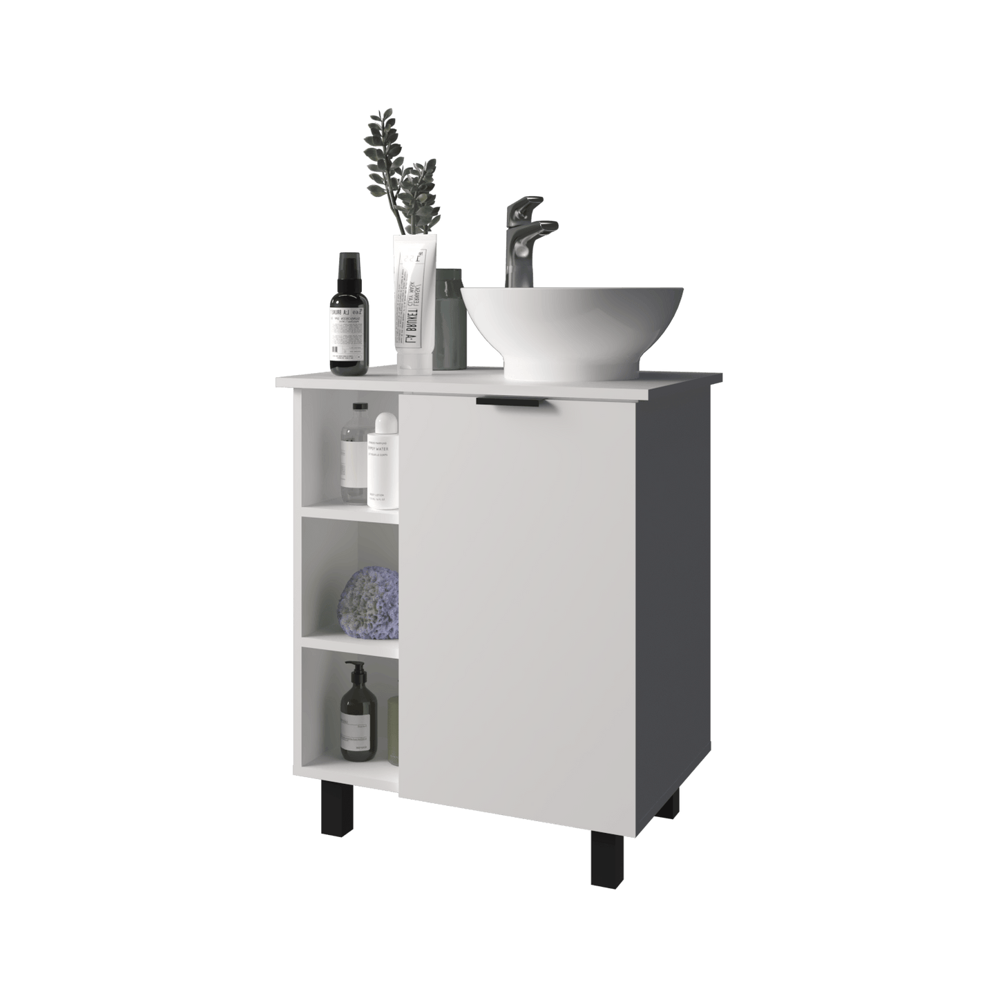 Mueble De Baño Alegra 88X62X42 Rta Blanco Mqz Zf