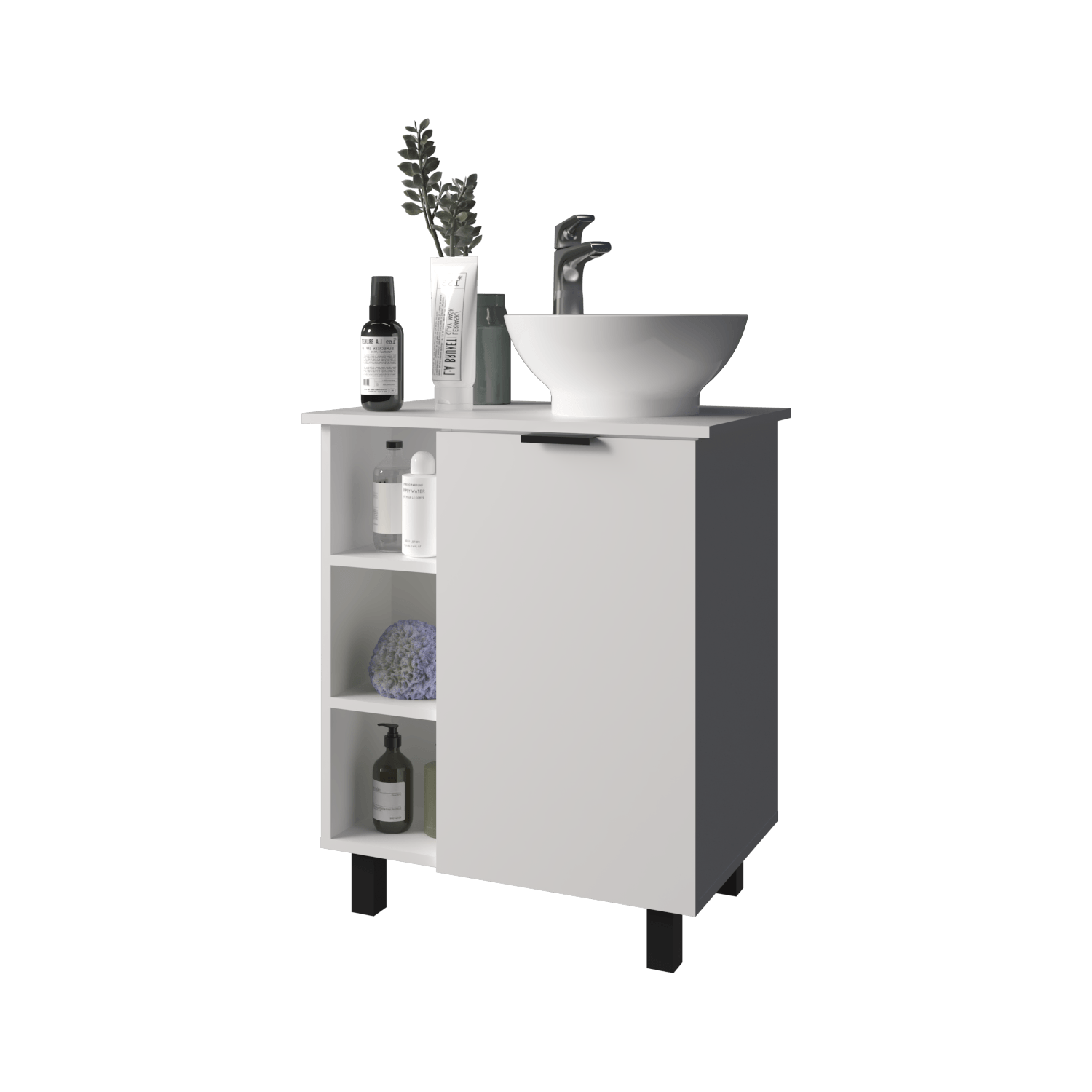 Mueble De Baño Alegra 88X62X42 Rta Blanco Mqz Zf